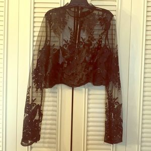 Beautiful Black Lace Crop Top